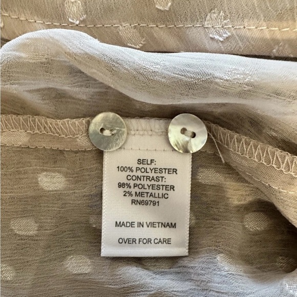 Roz Ali Boho Womens Long Sleeve Sheer Geometric Pattern Blouse Tie Neck Size Med - Picture 6 of 14